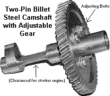 Steel cam with an adjustable gear